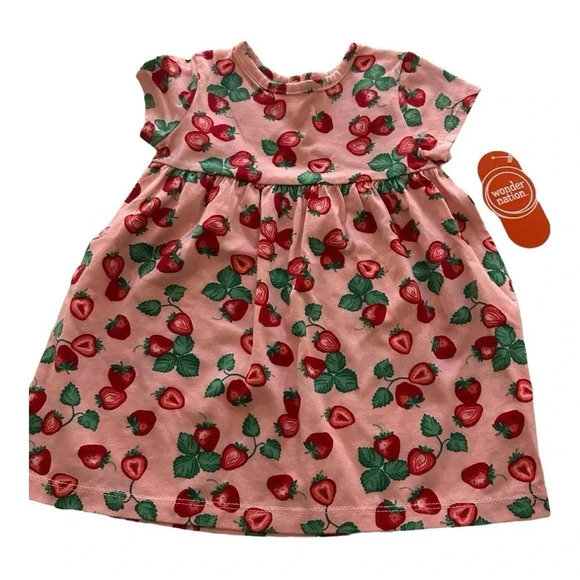 wonder nation Other - NWT Baby Girl Dress 18 Months Wonder Nation Strawberries with diaper cover